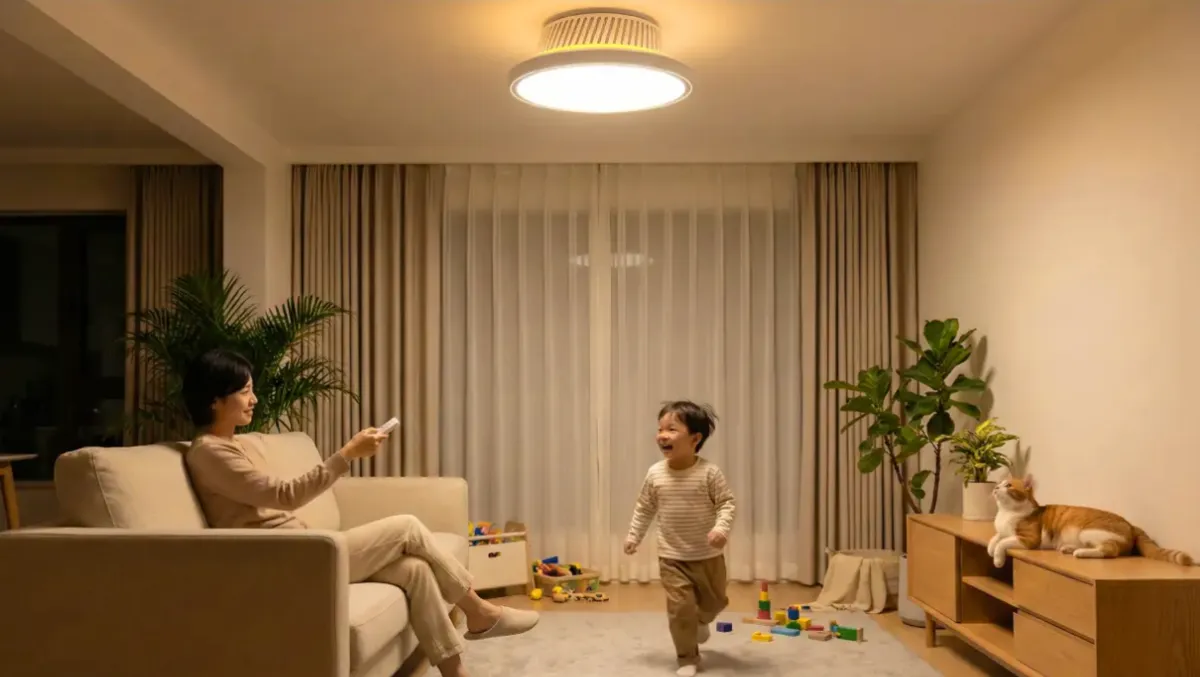 空気清浄機は、もう床に置かない。1台3役の「サーキュレーター搭載照明」