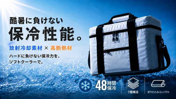 【繊維のプロが開発】軽くて、たためる。48時間氷が溶けない高保冷クーラーボックス